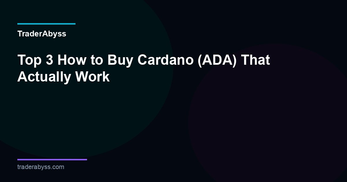 How To Buy Cardano 2026